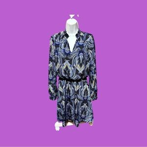 White House Black Market XS MIDI Dress  Handkerchief Print